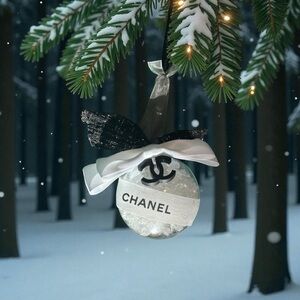 Luxury Fashion Black and White Holiday Ornament